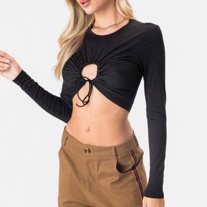 ADIKA Maxine tie front crop top